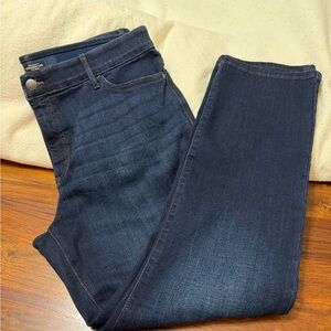 Lee Straight Leg Deep Indigo Jeans Sz 18 Short